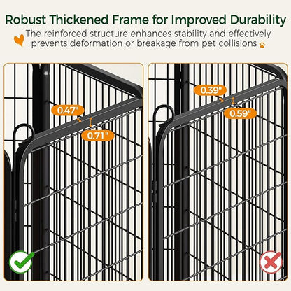Yaheetech Dog Playpen Outdoor, 24 inch 32 Panels Dog Pen Indoor Heavy Duty Puppy Exercise Pen Metal Pet Fence for RV Camping/Yard/Garden