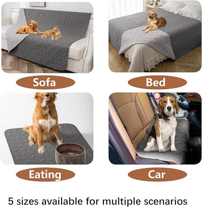 Waterproof Dog Blanket, 30x70 inches Small Pet Couch Covers for Sofa, Chair Bed Furniture Protector from Dogs Washable and Reversible-Lightgrey+Darkgrey