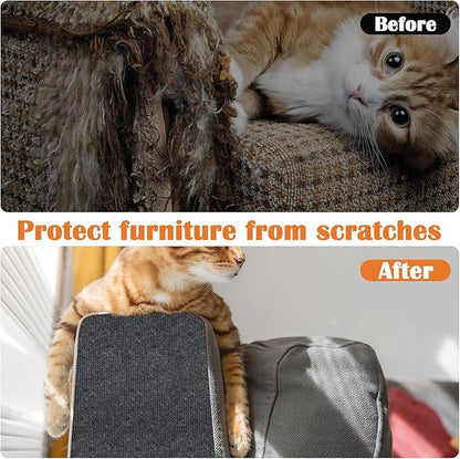 Cat Scratch Furniture Protector - 118" x 13.8" Trimmable Self-Adhesive Cats Claws Scratch Pads, DIY Cat Climbing Couch Protector for Scratch Post Cat Tree Replacement Indoor (Dark Gray)