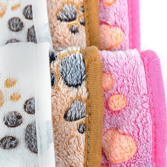 Dog Blankets for Large Dogs, 3 Pcs Dog Blanket Washable, Soft Fluffy Flannel Pet Blanket Mat Cover for Bed Couch, Cute Print Puppy Blanket 60" x 50"