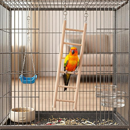 Bird Ladder for Cage, 3 PCS Bird Cage Ladder Wooden Hanging Parrot Wood Step Parakeet Ladders Climbing Small Wooden Ladders for Birds Parakeets Parrots Cockatoo Lovebirds (4 Step, 5 Steps, & 6 Steps)