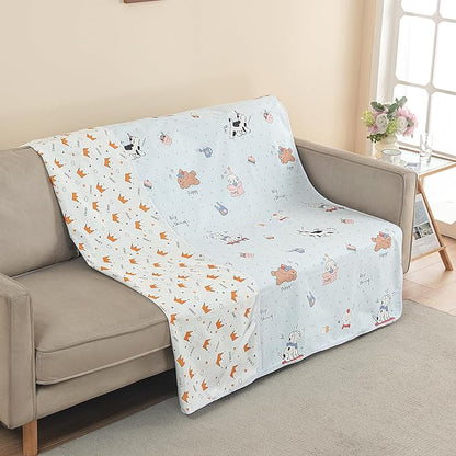 WenBags Waterproof Dog Bed Cover 60 * 80 Inches Throw Size,Pet Hair Resistant Reversible Couch Cover Mattress Protector,Leakproof Bed Liner/Sheet/Blanket for Adults Elderly Pets,Cute Dogs
