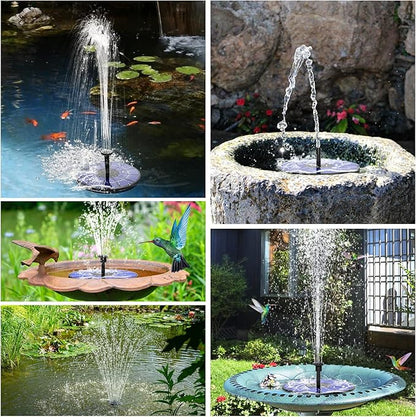 AISITIN Solar Fountain with 3.5 W Solar Panel, 1500 mAh Battery - 6 Effects for Pool, Fish Pond, Bird Bath, Garden