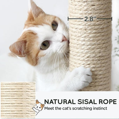 Yaheetech 54in Sturdy Cat Tree for Large Cats, Multi-Level Kitten Condo with Scratching Posts, Hammock & Top Perch, Indoor Pet Furniture for Kitties to Play, Climb, Scratch & Sleep, Beige