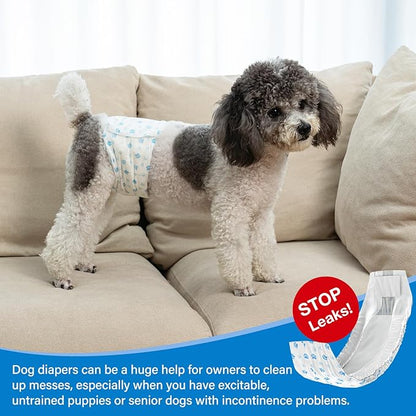 Pet Soft Disposable Male Dog Wraps - Dog Diapers for Male Dogs, Puppy Diapers 12pcs Small