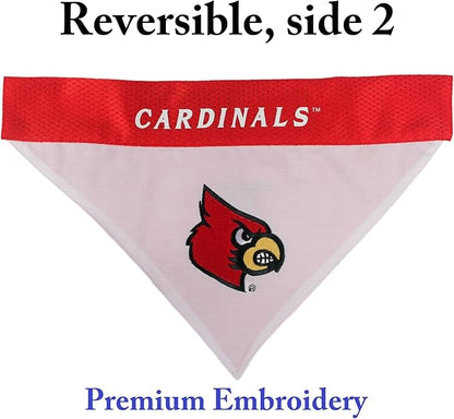 Pets First Collegiate Pet Accessories, Reversible Bandana, Louisville Cardinals, Small/Medium
