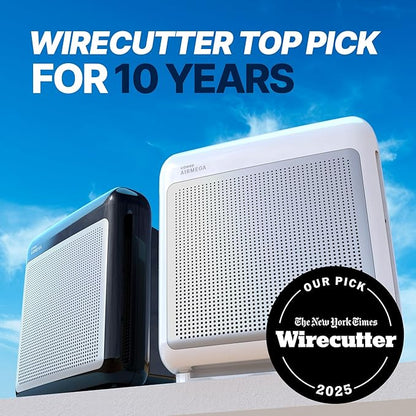 COWAY Air Purifiers for Home Up to 1,748 ft², HEPA Filter for Smoke, Allergies, Pet Dander, Odor, Air Quality Monitor, Auto & Eco Mode, Timer, Filter Indicator, 3yr Warranty, Airmega 200M White