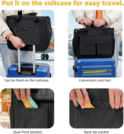 Cat & Dog Carrier for Pets Up to 15 Lbs, Airline Approved Soft-Sided Collapsible Pet Carrier for Cats & Dogs, Cat Carrier with Breathable Mesh, Padded Interior – Ideal for Car Rides, Daily Use(Black)