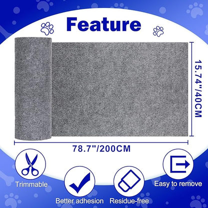 Anit Cat Scratch Couch Furniture Protector,78.7x15.8 Cat Wall Corner Scratcher Pads Mat,DIY Climbing Scratching Carpet Post Board Replacement