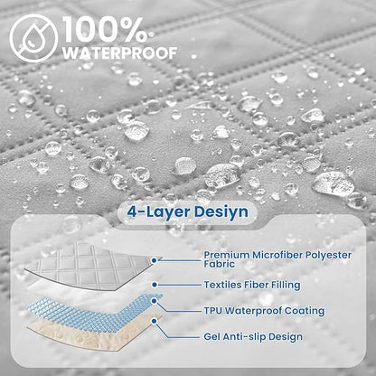 Waterproof Couch Covers for Pets, Waterproof Dog Bed Cover, Anti-Slip Soft Dog Blankets, Couch Cover for Dogs Washable, Pet Blanket for Puppy Large Dogs Cat (68x82 Inch, Light Grey)