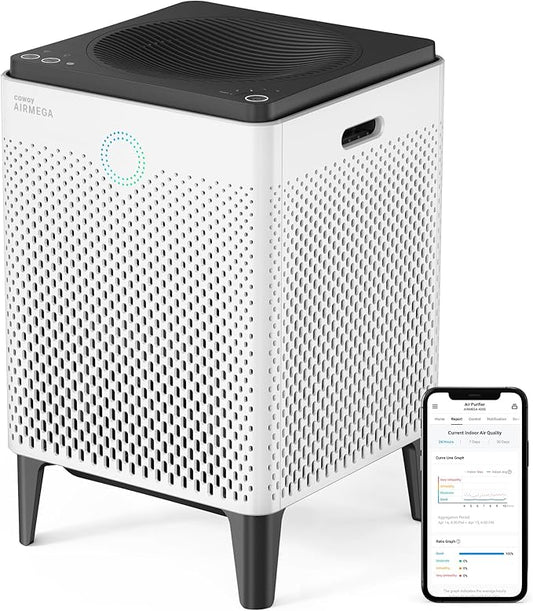 Coway Airmega 400S App-Enabled Smart Air Purifier (Covers 1,560 sq. ft.), True HEPA Air Purifier with Smart Technology, Compatible with Amazon Alexa and Google Home, White (111012)