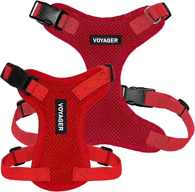 Voyager Step-in Pet Harness - All Weather Mesh, Adjustable Step in Harness for Cats and Dogs by Best Pet Supplies - Red, XL