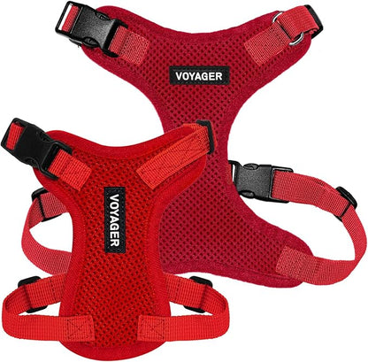 Voyager Step-in Pet Harness - All Weather Mesh, Adjustable Step in Harness for Cats and Dogs by Best Pet Supplies - Red, XL