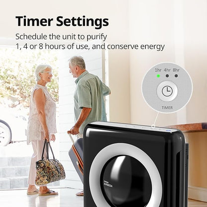 Coway AP-1512HH Mighty Air Purifier with True HEPA and Eco Mode, black/silver, 16.8 x 18.3 x 9.6