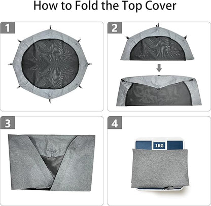 PETIME Top Cover Sun/Rain Proof Provide Shade and Security for Indoor Outdoor Dog Playpen Fits All 24" Wide 8 Panels Pet Exercise Pen (Playpen Not Included)