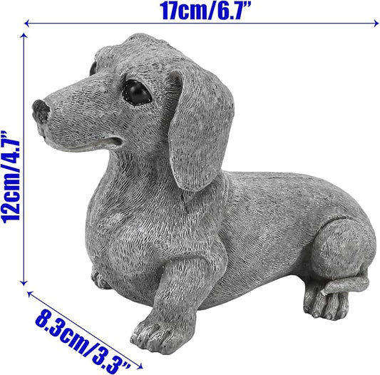 Dachshund Statue 6.7'' x 4.7'' Garden Decor for Dog Lovers Spring Summer Home Lawn Patio Backyard Outdoor Decoration Gift Indoor Resin Sculpture Figurine Memorial Ornament Wear-Resistant Waterproof