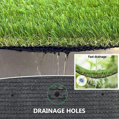 Artificial Grass Rug Outdoor Indoor 11FTX53FT Fake Grass Carpet Green Synthetic Grass Pet Turf Realistic Faux Grass Rug with Drain Holes for Garden Lawn Landscape Balcony Home Decor Patio