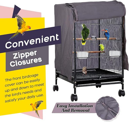 QBLEEV Birdcage Cover, Breathable Night Cover for Bird Cages, Parrot Cage Cover Shade Pet Universal Blackout Windproof Light-Proof Sleep Reduces Distractions Night Accessories Cloth Without Cage