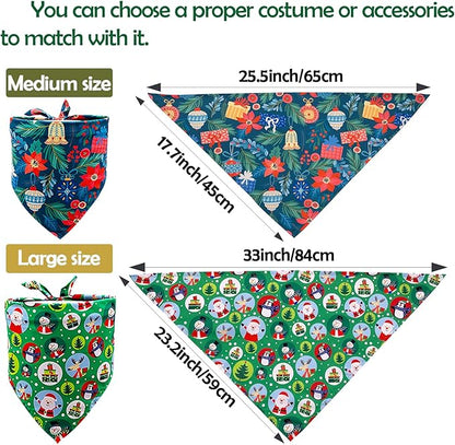 30 Pack Christmas Happy New Year Dog Bandanas Bulk 33 Inch Large Dog Bandanas XXL Stitch Dogs Bandana Grooming L