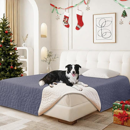 Waterproof Couch Covers for Pets, Waterproof Dog Bed Cover, Anti-Slip Soft Dog Blankets, Couch Cover for Dogs Washable, Pet Blanket for Puppy Large Dogs Cat (30x70 Inch, Grey Blue)