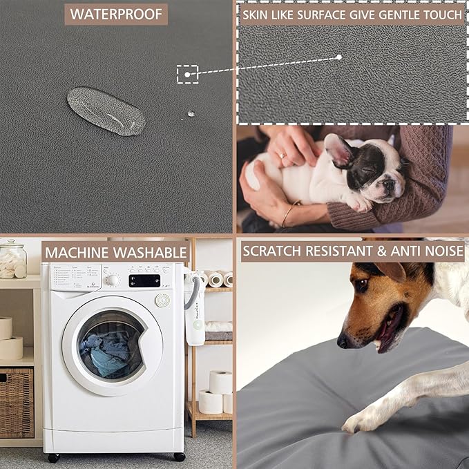 Dog Bed Cover Waterproof Replacement Machine Washable Covers for 36x27 Inch Dog Bed Heavy Duty Scratch Resistant Mattress Protector Pet Bed Cover Only Grey