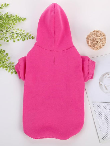 QWINEE Basic Dog Hoodie Sweatshirt Puppy Sweater Warm Cat Costumes Pet Clothes for Chihuahua Puppy Kitten Small Medium Dogs Hot Pink Small