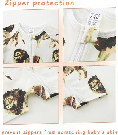 Unisex Summer Trendy 2-Pack Rompers Short Sleeve Zipped Bodysuit Infant Cotton Outfits