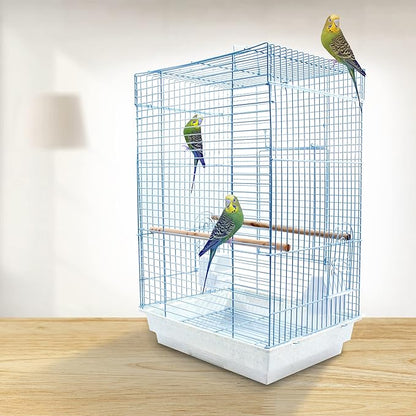 PENN-PLAX Cockatiel & Small Parrot Starter Kit with Birdcage, Cover, and Accessories – Perfect for Cockatiels, Conures, and Small Parrots – Square Dome – White