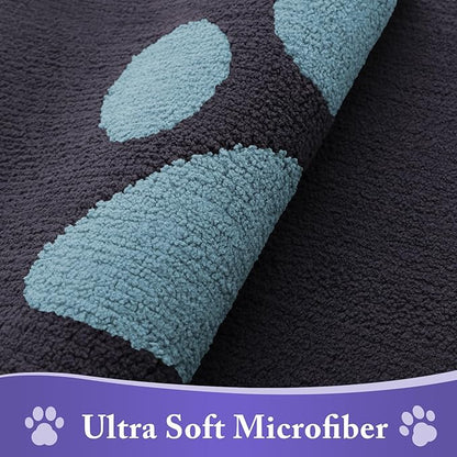 Buganda Dog Door Mat for Muddy Paws, Absorbent Dirt Trapper Non Slip Indoor Doormats, Washable Low-Profile Mat for Mud Dogs, Entryway Carpet for Inside Floor (30x20 Inches, Dark Grey and Blue)