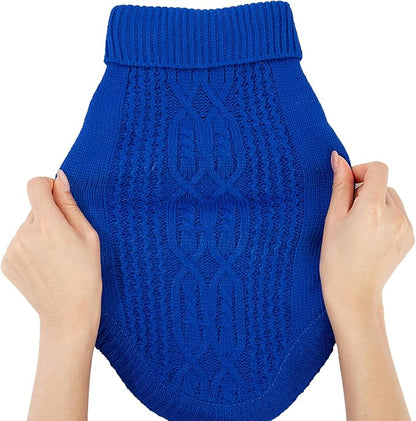 Stretchy Cat Sweater - 17 Colors & 6 Sizes | Snug Winter-Ready Knit for Boy/Girl Cats & Kittens(Dark Blue, Small)