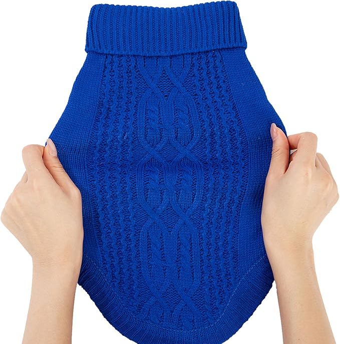 Stretchy Cat Sweater - 17 Colors & 6 Sizes | Snug Winter-Ready Knit for Boy/Girl Cats & Kittens(Dark Blue, X-Small)