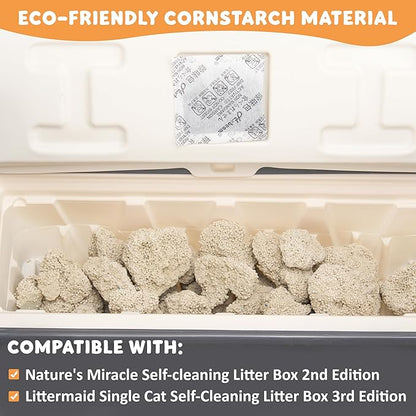 30 Packs Disposable Waste Receptacles Compatible with Nature's Miracle Litter Box 2nd & Littermaid Litter Box 3rd, Kitten Litter Trays with Charcoal Bags, Cat Supplies (Machine NOT Included)