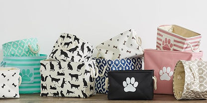Bone Dry Pet Storage Collection Collapsible Bin, Black, Small Rectangle