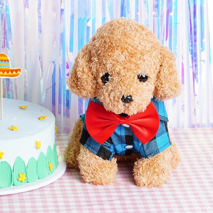 Tongcloud 3 Pack Plaid Puppy Cat Shirt - Cute Dog & Cat Shirts for Extra Large Dogs & Cats - Birthday Party & Holiday Photo