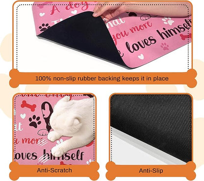 Pet Feeding Mat for Floors Waterproof Dog Mat for Food and Water Absorbent Quick Dry Non Slip mat for Cat Bowls