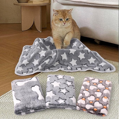 3 Pack Cat and Dog Blanket Soft & Warm Fleece Flanne Pet Blanket, Great Pet Throw Sleep Mat for Puppy Cats Small Medium & Large Dogs Cute Star/Love/Bone(Large 40" x 30")