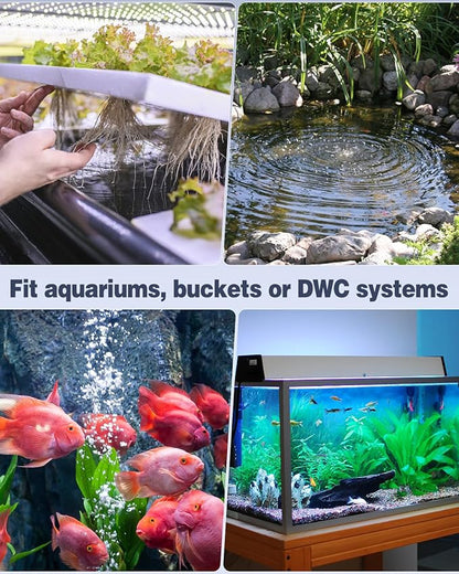 Uniclife Aquarium Air Pump Dual Outlet Fish Tank Aerator with Accessories for 5-200 Gallon Tank