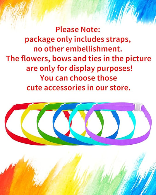 PET SHOW 100 Pack Dog Bow Tie Straps DIY Extension Strap with Adjustable Buckles 20 Colors for All Types of Small Dog Bow Ties Newborn Puppy ID Collar Charms Flowers Cat Pets Neckties Accessories
