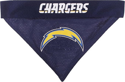 Pets First NFL DOG BANDANA - LOS ANGELES CHARGERS REVERSIBLE PET BANDANA. 2 Sided Sports Bandana with a PREMIUM Embroidery TEAM LOGO, Large/X-Large. - 2 Sizes & 32 NFL Teams available