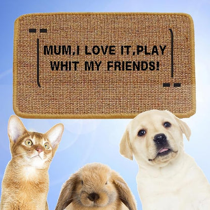 Cat Scratcher Mat, 23.6 X 15.7 Inch,sisal cat scratchers for Indoor Cats,cat Scratch pad,cat Scratching Board,cat Scratching Post,sisal Rug Carpet,cat Scratch Furniture Protector,Brown