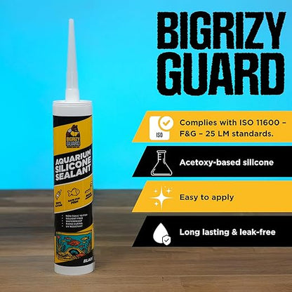 Aquarium Silicone Sealant Black 2x10.14 Fl oz Cartridge - Aquarium Safe Silicone for Fish & Plants | 100% Waterproof, Premium, Non-Toxic, Solvent Free, Strong Bond, Fast Curing (2 Pack)