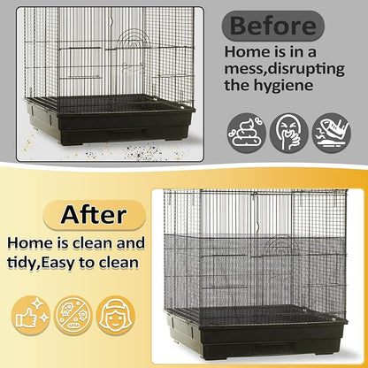 2 Pcs Bird Cage Cover - Bird Cage Seed Catcher Bird Net Bird Cage Skirt Nylon Nesh Bird Cage Net for Round Square Canary Parakeet Cockatiel Pigeon Budgie Quail Large Tall Big Bird Cage