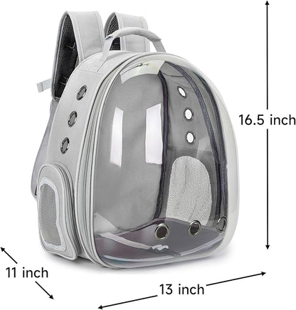 Cat Bubble Backpack Carrier for Small Medium Dogs Cats Carrying Bag, Airline Approved Pet Travel Carrying Bag Dog Hiking Walking Outdoor Backpack (Gray)