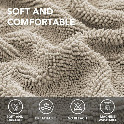 H.VERSAILTEX Non Slip Pet Couch Cover Chenille Dog Bed Protector Thick Soft Sofa Slipcover Pet Friendly Washable Couch Cushion Covers for Pets (30" x 53", Island Fossi)