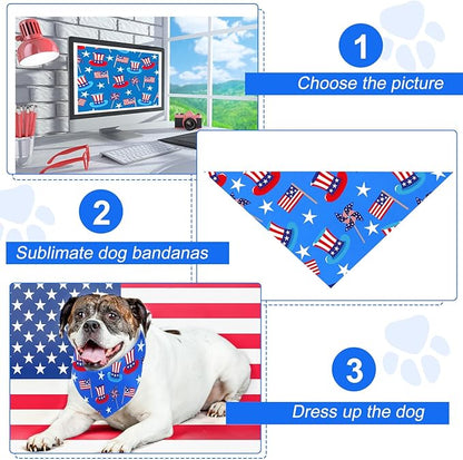 Abbylike 20 Pcs Sublimation Blank Dog Bandanas Plain Bandanas for Dogs Heat Transfer Triangle Bibs DIY for Puppy Cat Pets Birthday Costume Accessories Party Decoration (Blue,Small)