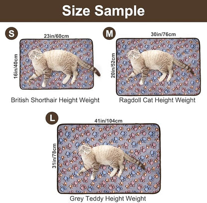 Dono 1 Pack 3 Dog Blankets for Small Dogs, Soft Fluffy Paw Print Pattern Fleece Pet Blanket Warm Sleep Mat, Puppy Kitten Blanket Doggy Mat for Dog Cat Kitten Doggy -23 * 16in (L(41 * 31"), Bone-2)