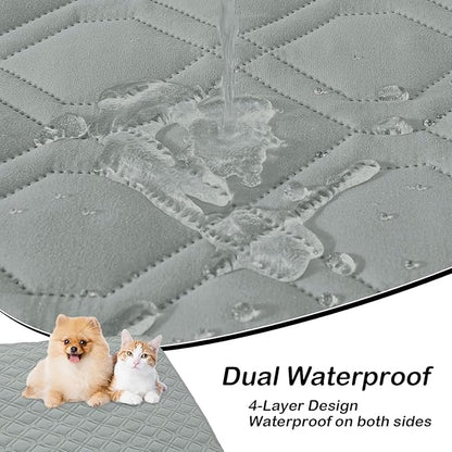 hyha Waterproof Dog Bed Blanket, Soft Pet Blankets, Waterproof Couch Cover for Dogs, Reversible Sofa Covers Washable for Furniture (30x70 Inch, Grey/Beige)