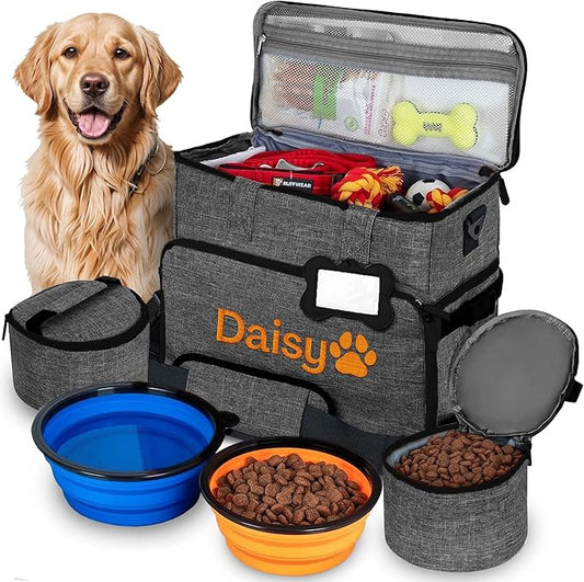 Customized Dog Travel Bag - You Name It and We Make It, Your Own Personalized Pet Travel Bag, Make It Special for You and Your Pet. (Dark Grey)