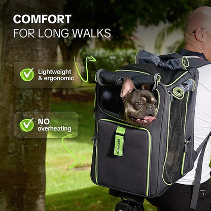 Cat Carrier Backpack for Travel & Car, 3-in-1 Expandable Cat & Small Dog Backpack Carrier up to 25 lbs, Breathable & Waterproof Pet Carrier