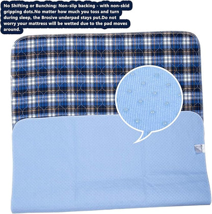 Non-Slip Bed Pads for Incontinence Washable (18" x 24"|3 Pack),Waterproof Bed Pads, Kids Washable Incontinence Bed Pads for Kids Adults,Dog,Kids